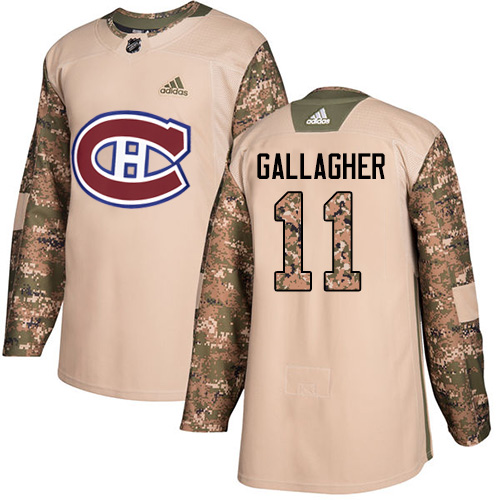 Adidas Canadiens #11 Brendan Gallagher Camo Authentic Veterans Day Stitched NHL Jersey